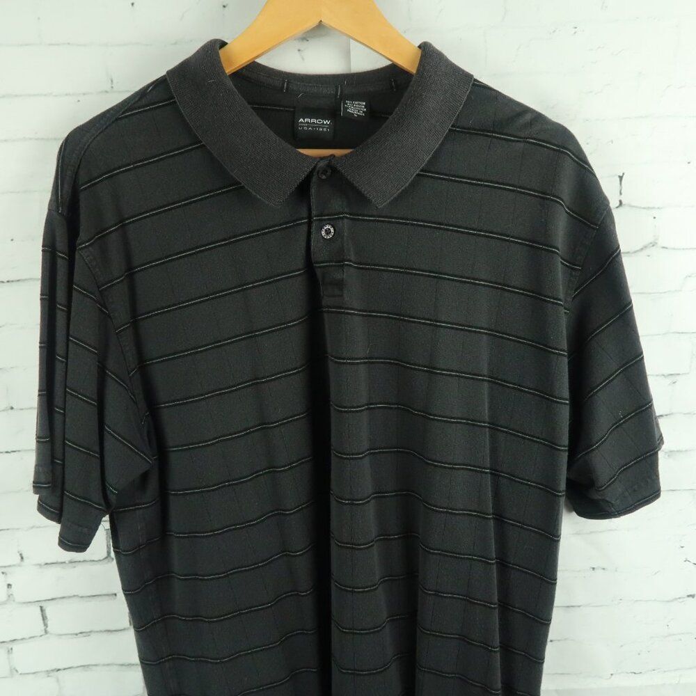ARROW POLO SHIRT BUNDLE BLACK & GREEN WITH STRIPES SIZE LARGE - Picture 14 of 15